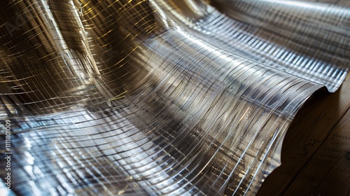 Metallic iron core with intricate magnetic field details, isolated on dark background, showcasing industrial strength and precision.