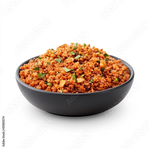 Appetizing Macedonian Tave Grave Dish Showcased on a Plain White Background