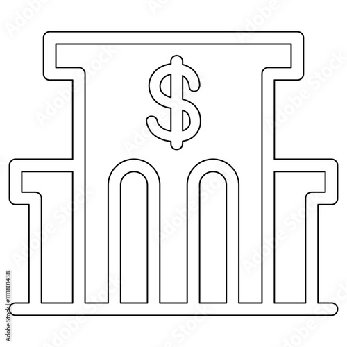 Bank icon in line style