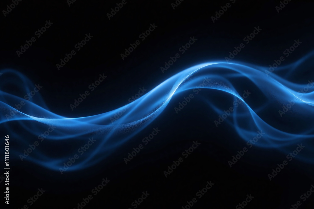 Flowing abstract design black background wavy blue curve glow Flowing abstract design black background wavy blue curve glow