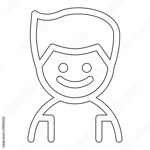 Boy icon in line style