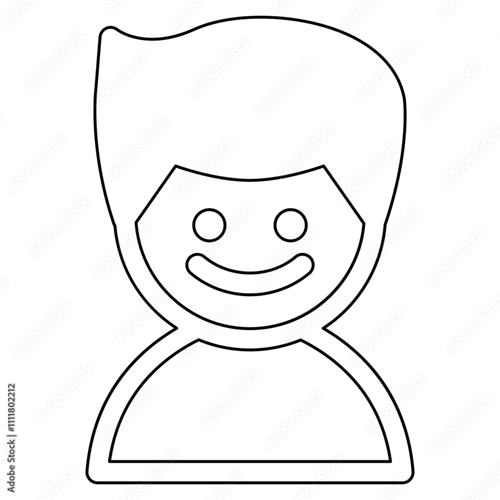 Boy icon in line style Boy icon in line style
