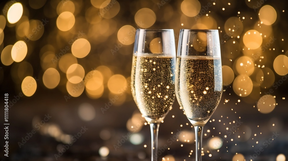 Festive close up image showcasing the word Merry Christmas spelled out with shimmering confetti and champagne bubbles creating a cheerful and elegant holiday backdrop Festive close up image showcasing the word Merry Christmas spelled out with shimmering confetti and champagne bubbles creating a cheerful and elegant holiday backdrop