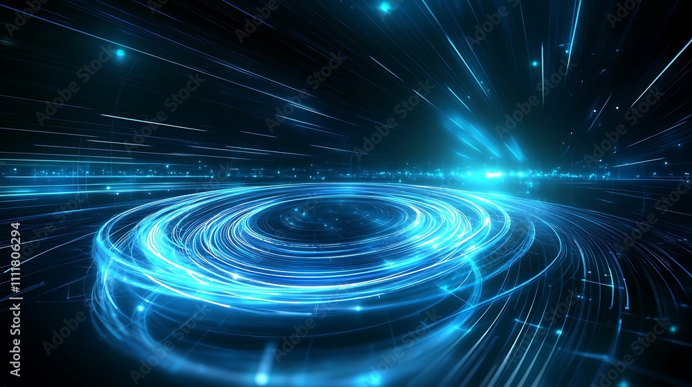 Abstract Blue Light Swirl Background with Dynamic Motion and Energy Flow in a Futuristic Environment Abstract Blue Light Swirl Background with Dynamic Motion and Energy Flow in a Futuristic Environment