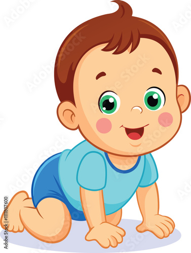 Smiling Baby Crawling
