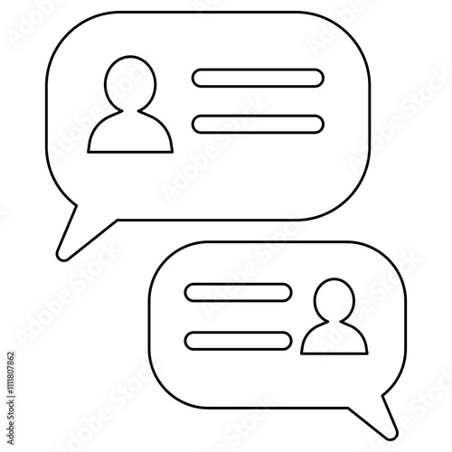 Online messaging, instant messaging icon in line style
