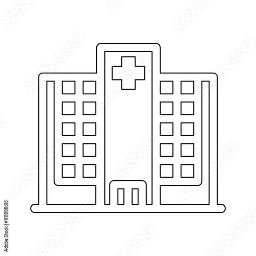 Hospital icon in line style