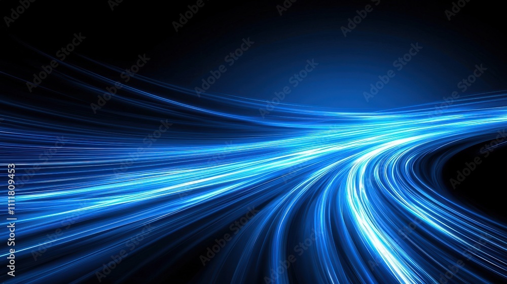 Abstract Blue Light Trails Speed Motion Energy Technology Background Abstract Blue Light Trails Speed Motion Energy Technology Background