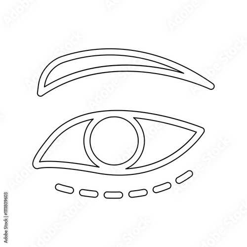 Upper blepharoplasty icon in line style