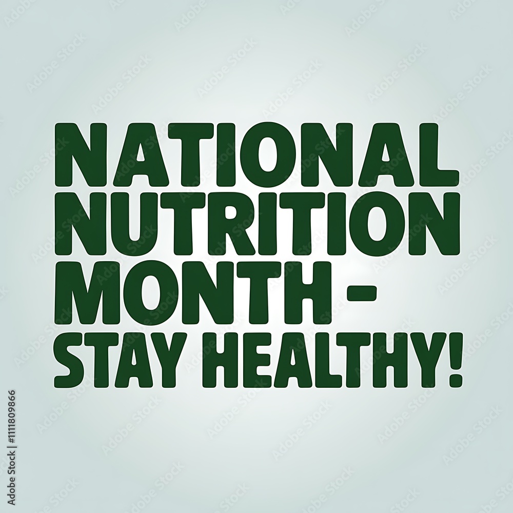 Naklejka premium National Nutrition Month Stay Healthy