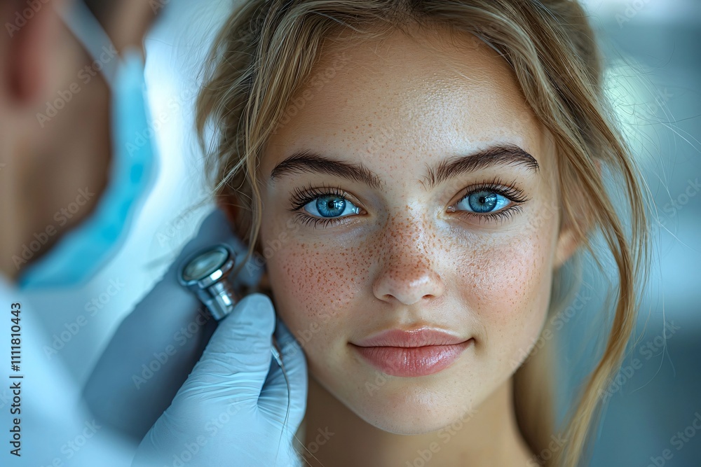 Young Woman Ear Examination Doctor Healthcare Medical Checkup Clinic Visit Young Woman Ear Examination Doctor Healthcare Medical Checkup Clinic Visit
