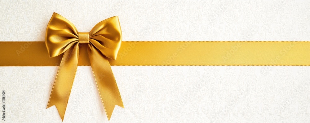 Elegant golden bow decoration stylish gift presentation home decor bright ambiance close-up view celebration concept Elegant golden bow decoration stylish gift presentation home decor bright ambiance close-up view celebration concept
