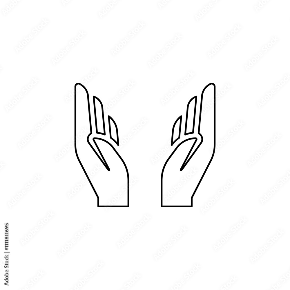 Fototapeta premium Pray icon in line style