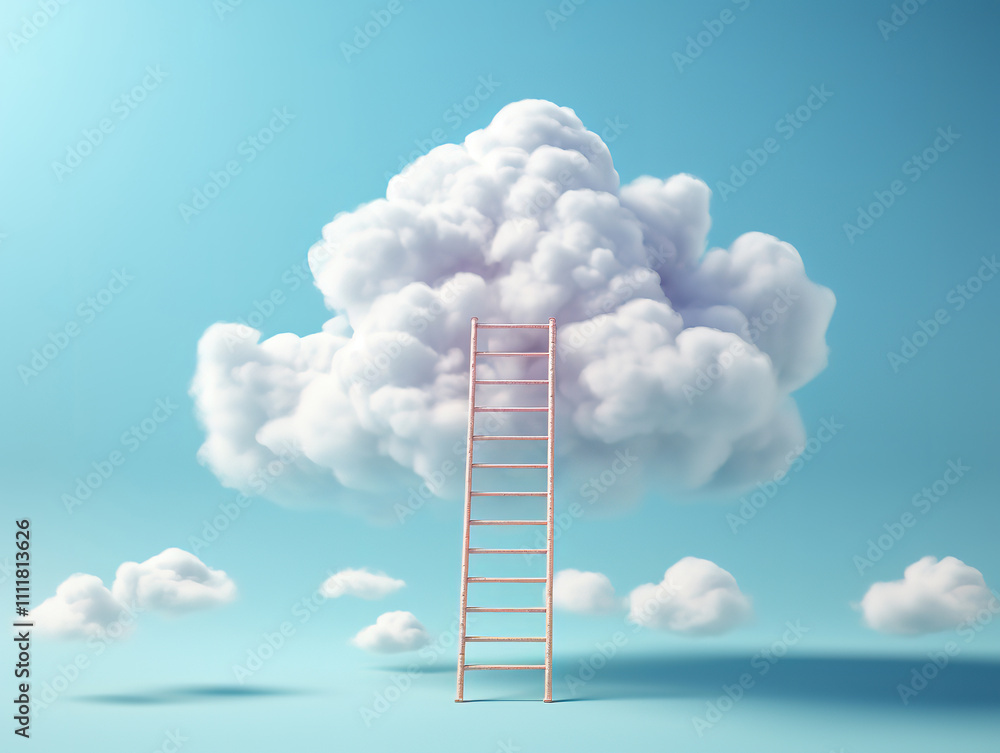 Gorgious Concept growthing idea of step ladder leading to clouds development concept minimal Gorgious Concept growthing idea of step ladder leading to clouds development concept minimal