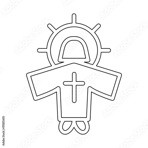 Jesus icon in line style