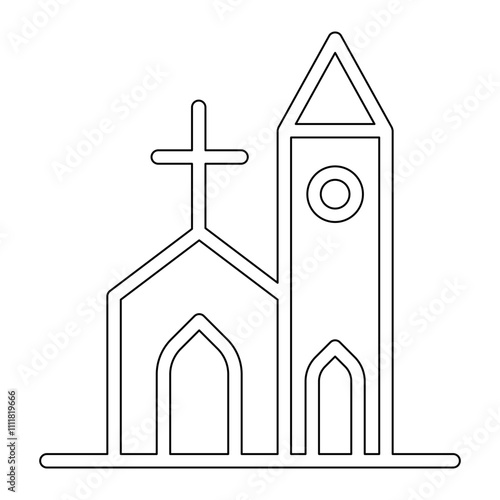 Church icon in line style