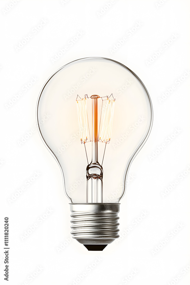 Glowing electric light bulb isolated on white background Glowing electric light bulb isolated on white background