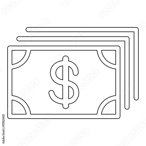 Salary icon in line style