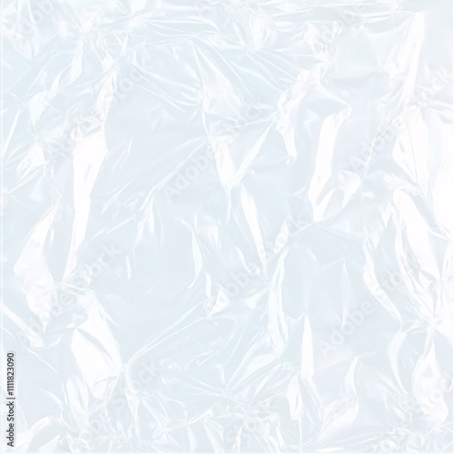 Plastic crumpled packaging pattern l. Polyethylene packaging texture on white and transparent background.