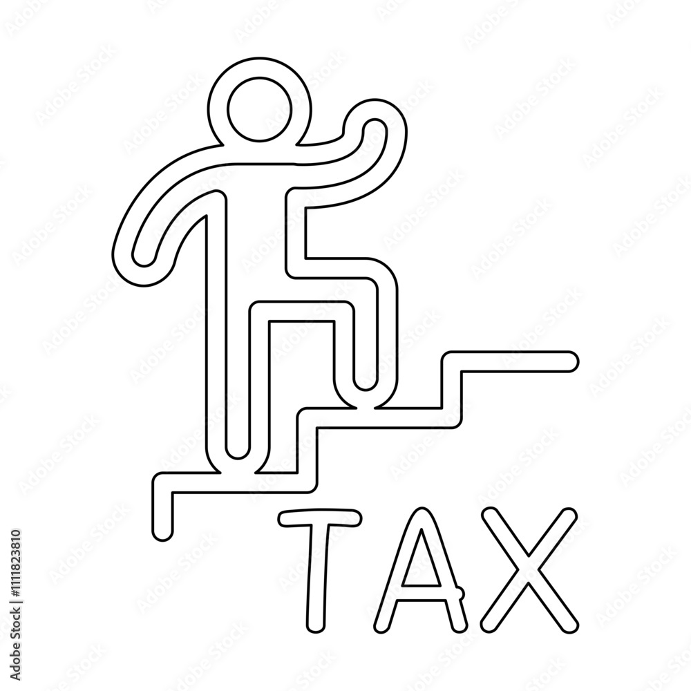 Tax growth icon in line style Tax growth icon in line style