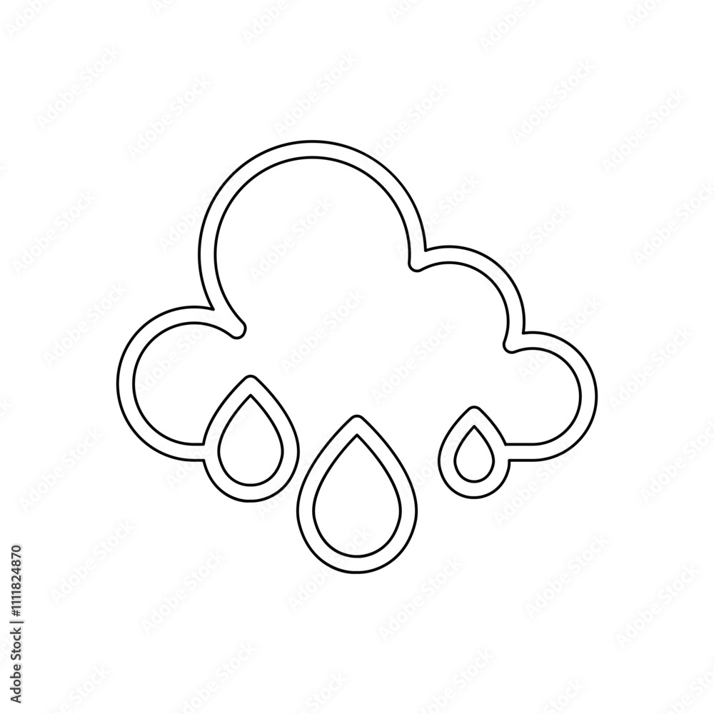 Raining icon in line style Raining icon in line style