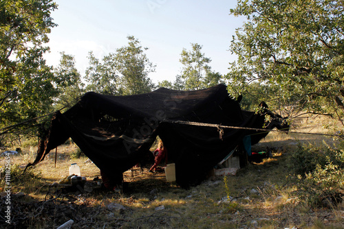 Yoruk tent. Black tent used by nomadic Turks. photo