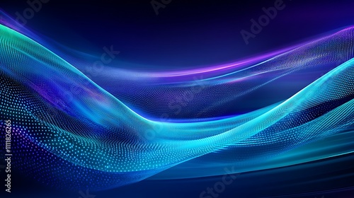 Wallpaper Mural Colorful Abstract Background with Flowing Waves and Dots in Gradient Shades of Blue and Purple Torontodigital.ca