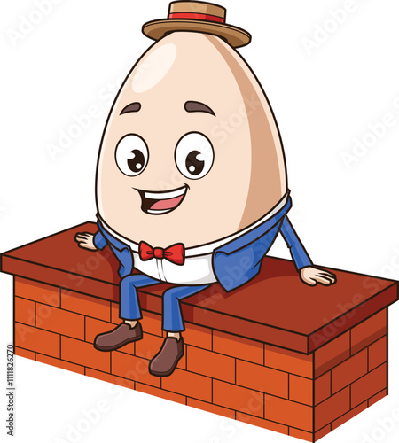 Принти на полотні Humpty dumpty on wall vector image