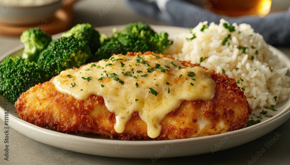 Creamy Cheese Chicken Breast with Rice and Broccoli Creamy Cheese Chicken Breast with Rice and Broccoli