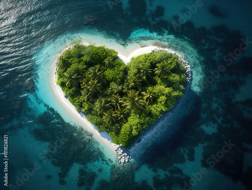 Gorgious Heart shaped forest blue waters nature beauty photo