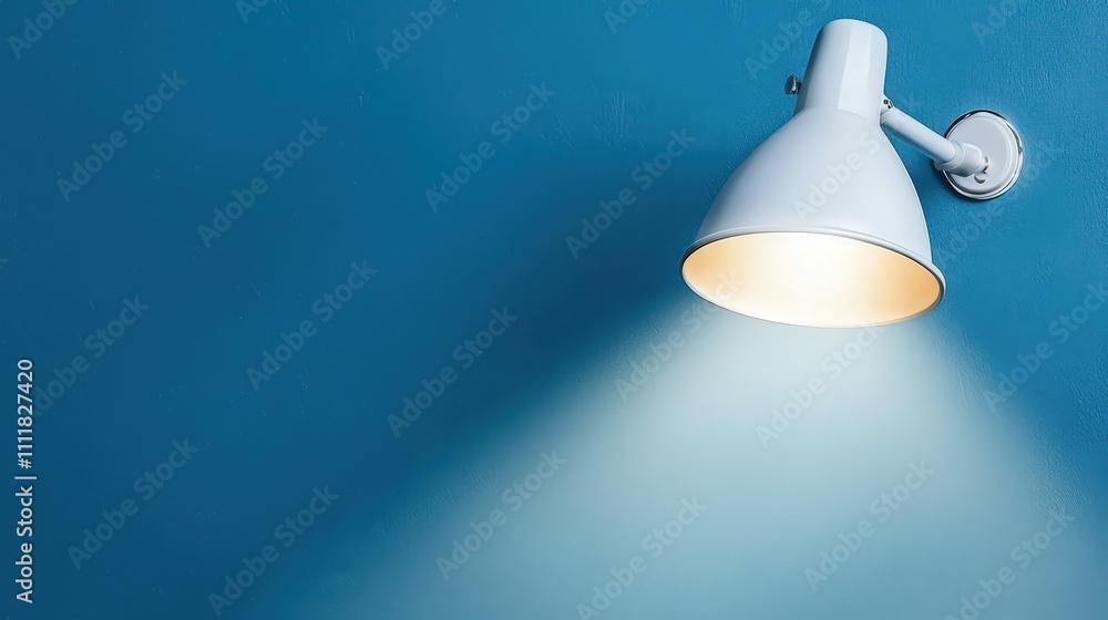 Bright Wall Lamp Modern Interior Blue Background Product Display Bright Wall Lamp Modern Interior Blue Background Product Display