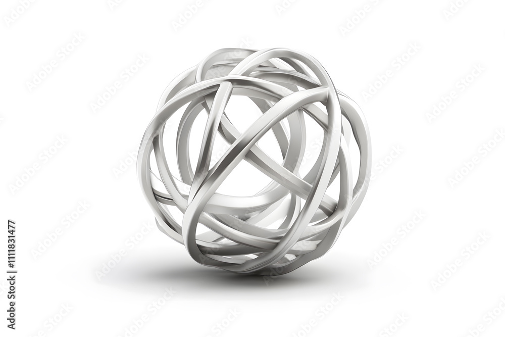 Abstract 3d metal wire ball isolated on white background Abstract 3d metal wire ball isolated on white background