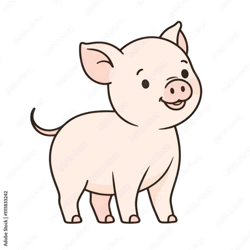 Piglet Smiling in a Charming Style Piglet Smiling in a Charming Style
