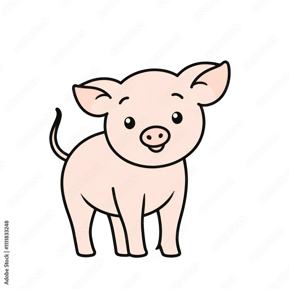Piglet Smiling in a Charming Style Piglet Smiling in a Charming Style