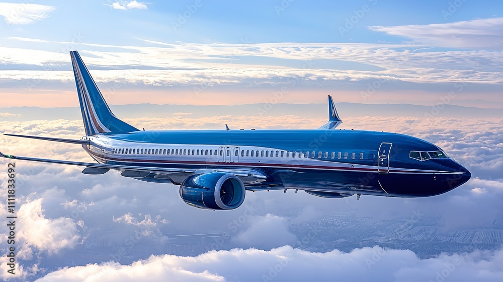 Airplane in Flight Above Clouds Travel Journey Aviation Airplane in Flight Above Clouds Travel Journey Aviation