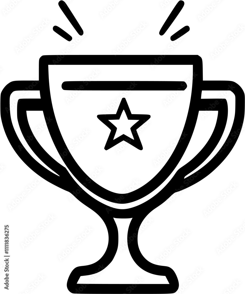 Trophy cup icon silhouette vector illustration Trophy cup icon silhouette vector illustration
