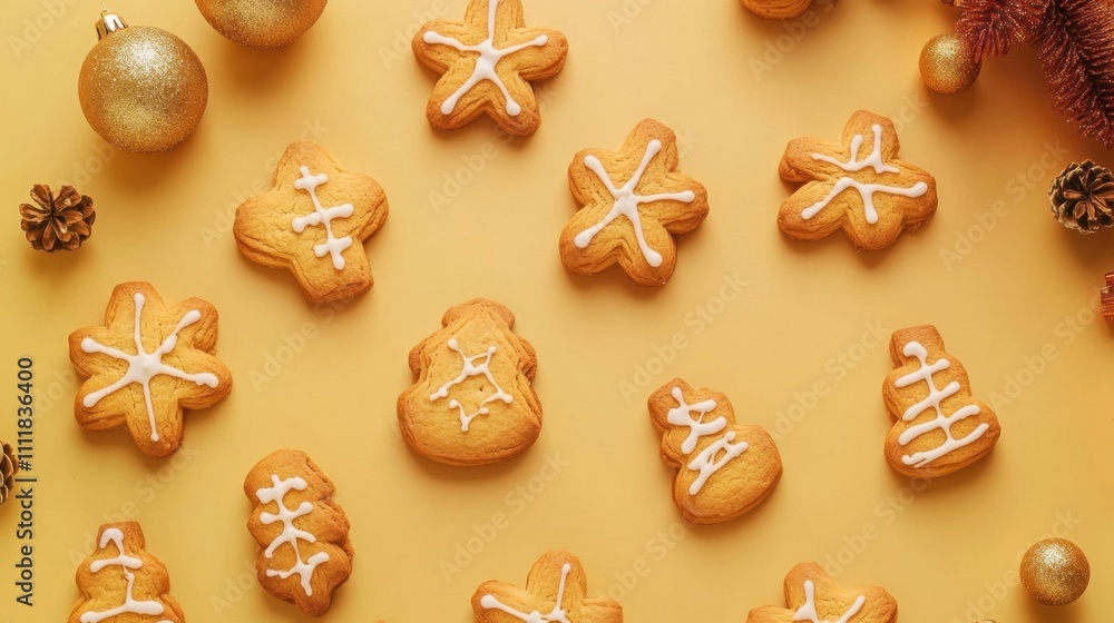 custom made wallpaper toronto digitalChristmas Cookies Themed Background with Warm Tones and Festive Decorations