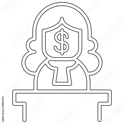 Corruption icon in line style