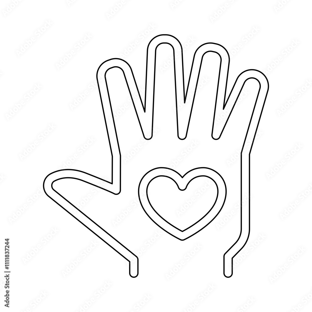 Obraz premium support hand icon in line style