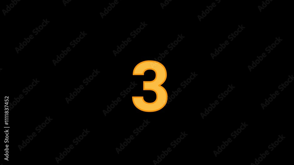 3 Number with confetti falling Animation 3 Number with confetti falling Animation