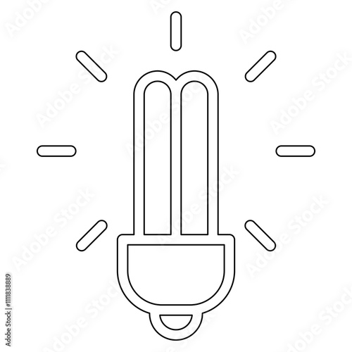 fluorescent lamp icon in line style