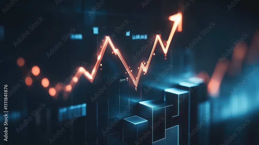 Abstract financial graph illustrating upward trends Abstract financial graph illustrating upward trends