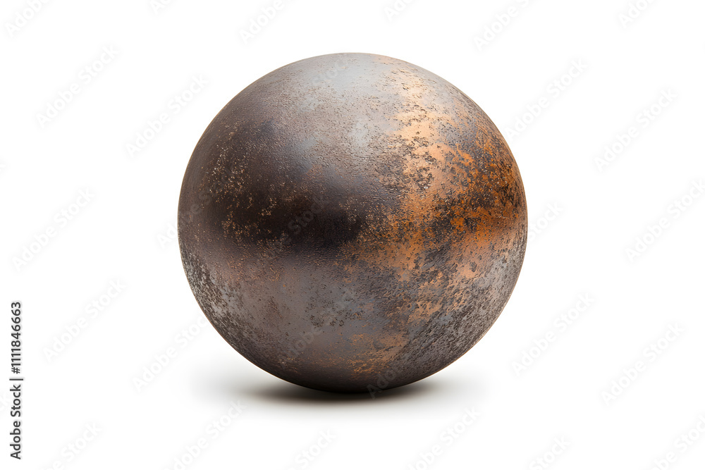 Old, weathered metal sphere with rust and patina, perfect for 3D modeling and texturing isolated on white Old, weathered metal sphere with rust and patina, perfect for 3D modeling and texturing isolated on white