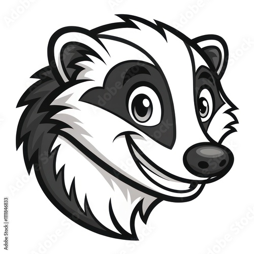 Cute Cartoon Skunk Mascot Illustration with Cheerful Vibes photo