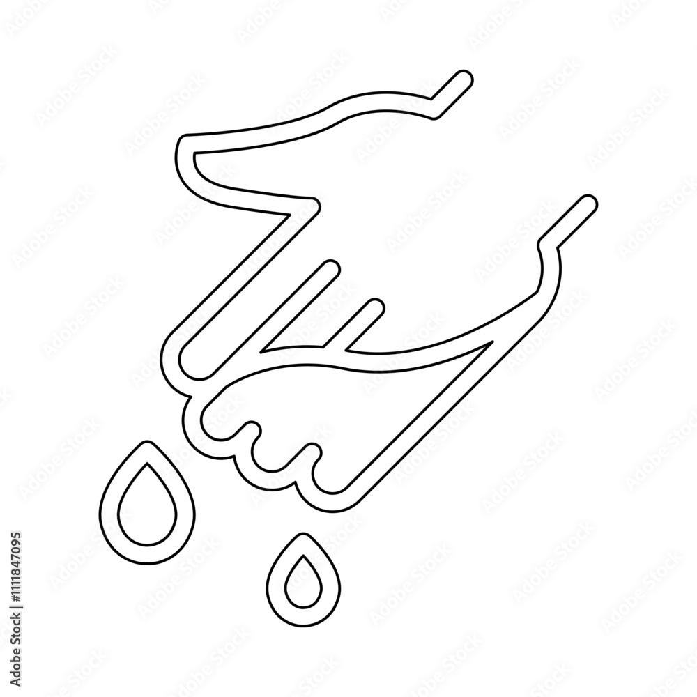 Εκτύπωση καμβά Dirty hand icon in line style
