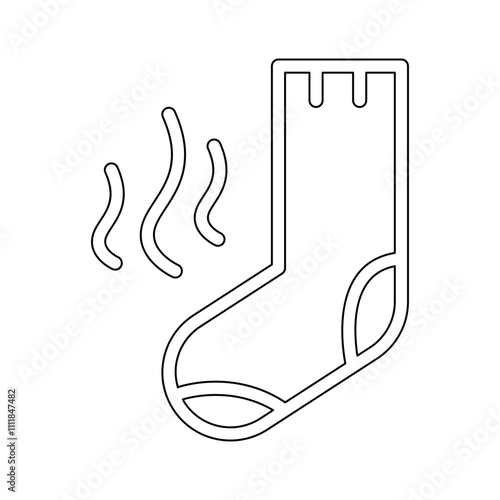 Dirty sock icon in line style