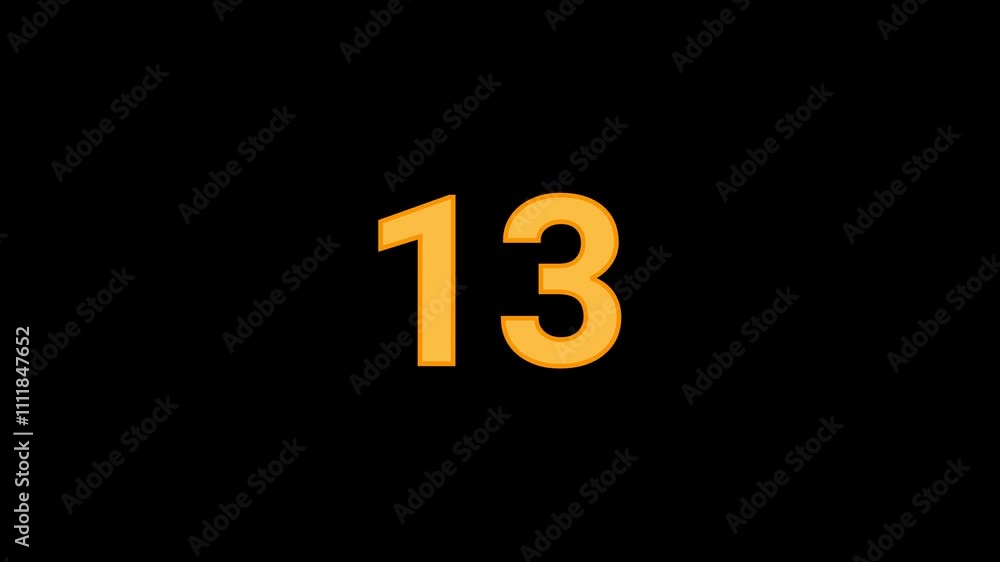 13 Number with confetti falling Animation 13 Number with confetti falling Animation