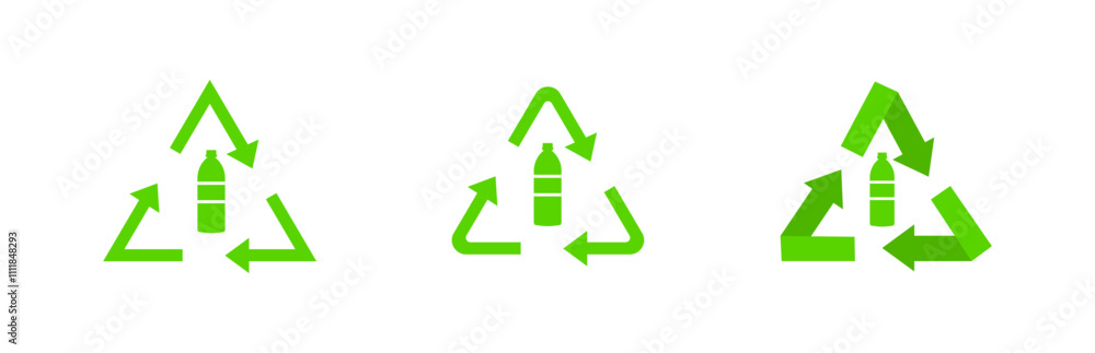 Recycling set icons. Flat style. Vector icons. Recycling set icons. Flat style. Vector icons.