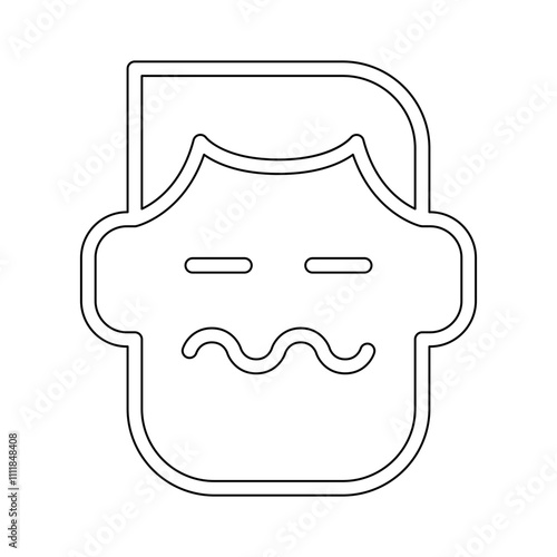 Dizzy face icon in line style