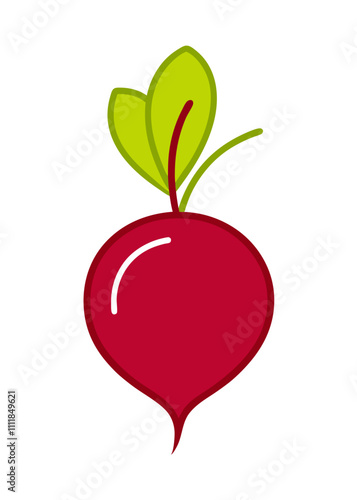 Organic Beet Vector Outline.